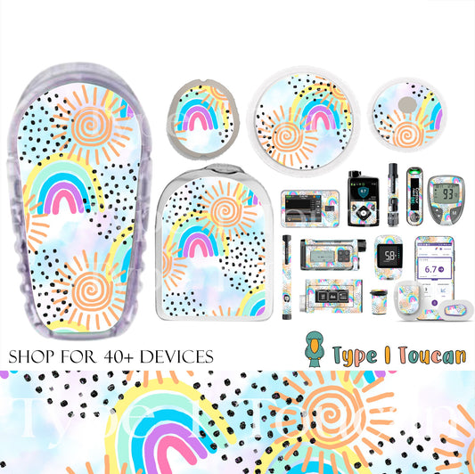 90s Rainbow Sunshine |Device Stickers