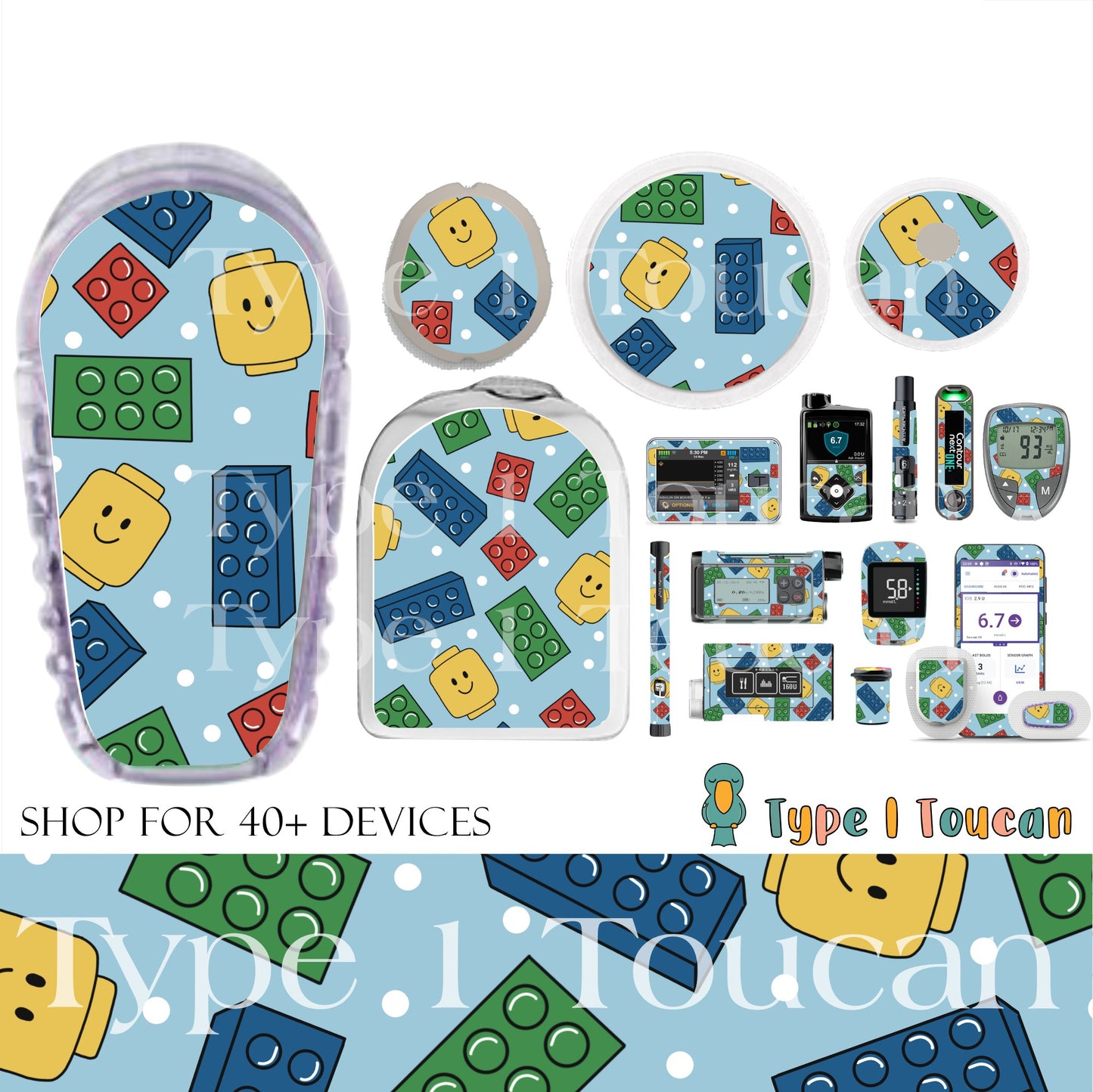 Blue Bricks | Device Stickers