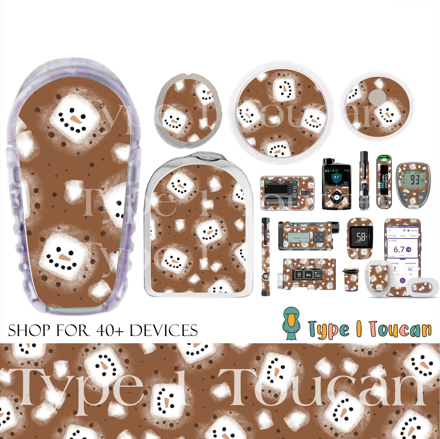 Hot Cocoa and Marshmallows | Christmas Device Stickers