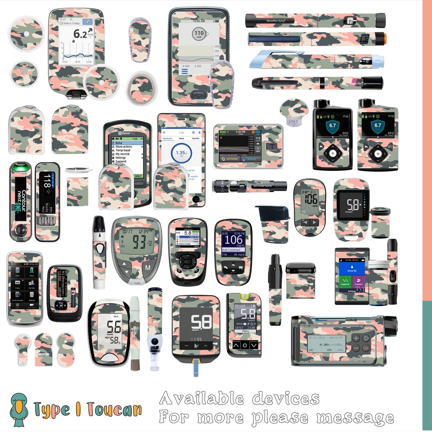 Camouflage Pink Sands | Device Stickers