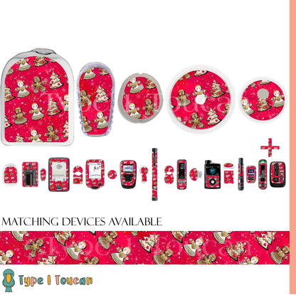 Gingerbread in Red | Christmas Device Stickers