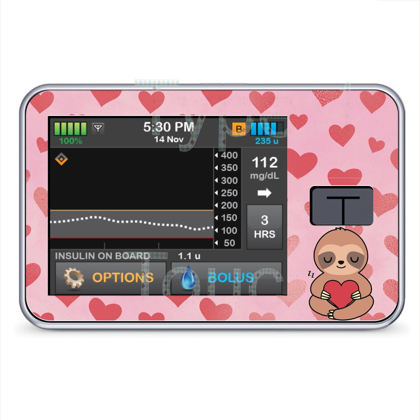 Valentine Heart Sloth |Device Stickers