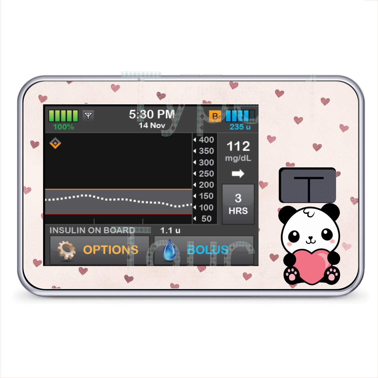 Cute Heart Panda |Device Stickers