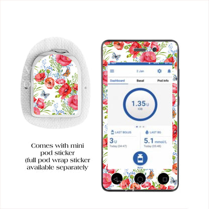 Poppies & Butterflies |Device Stickers