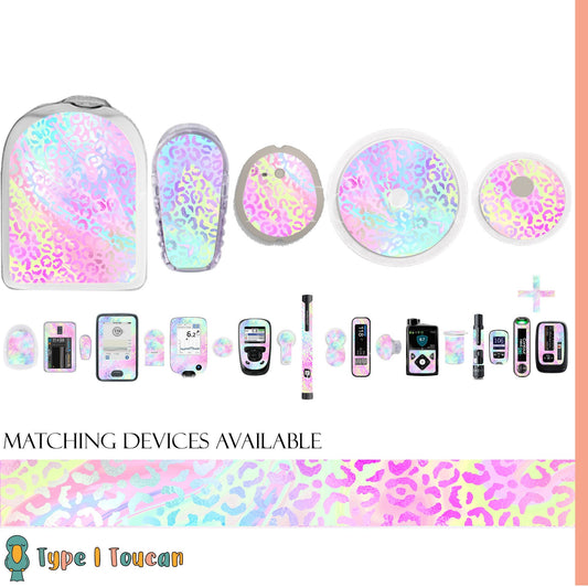 Electric Rainbow Leopard Print |Device Stickers