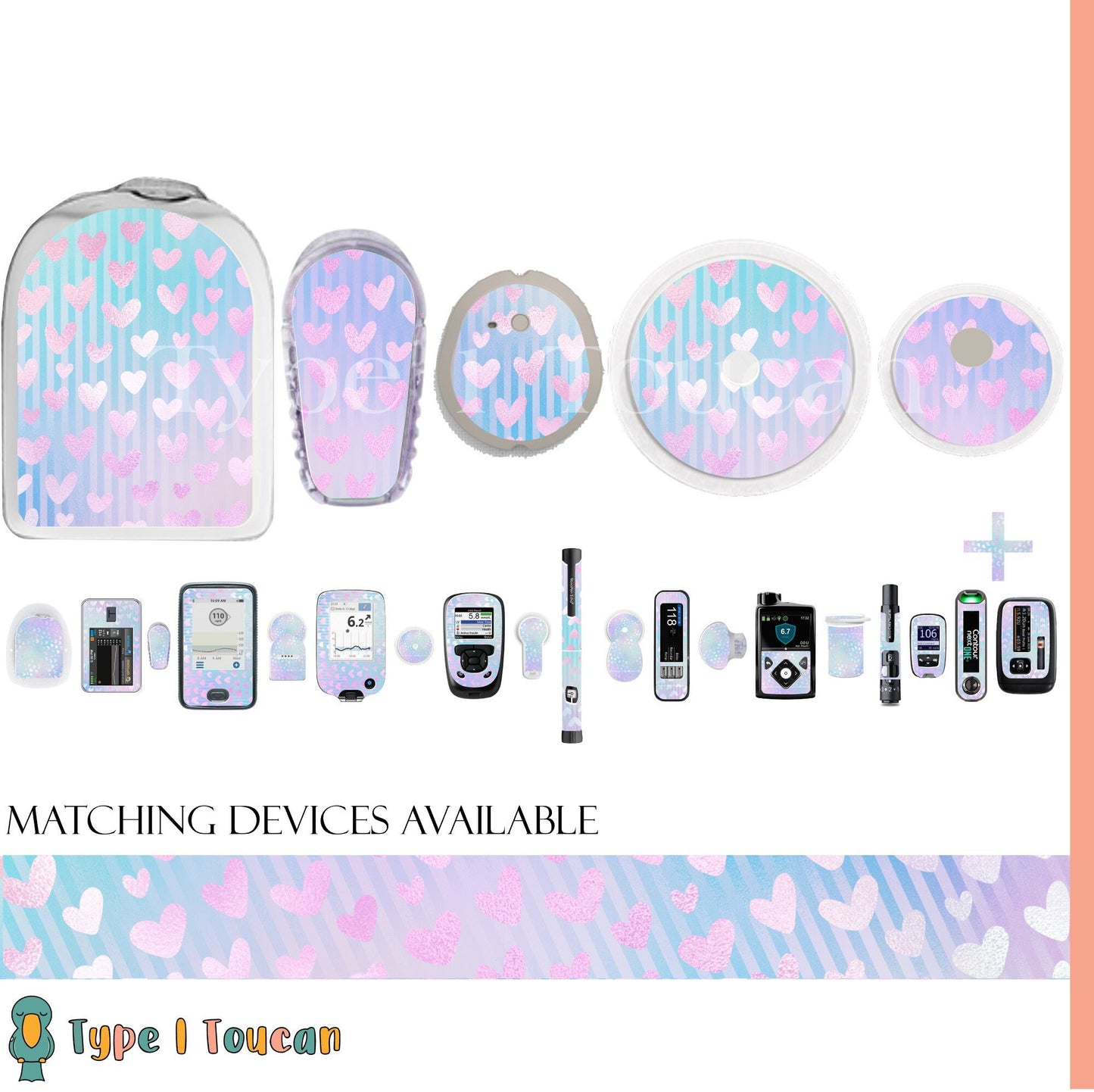 Pretty Mini Hearts |Device Stickers