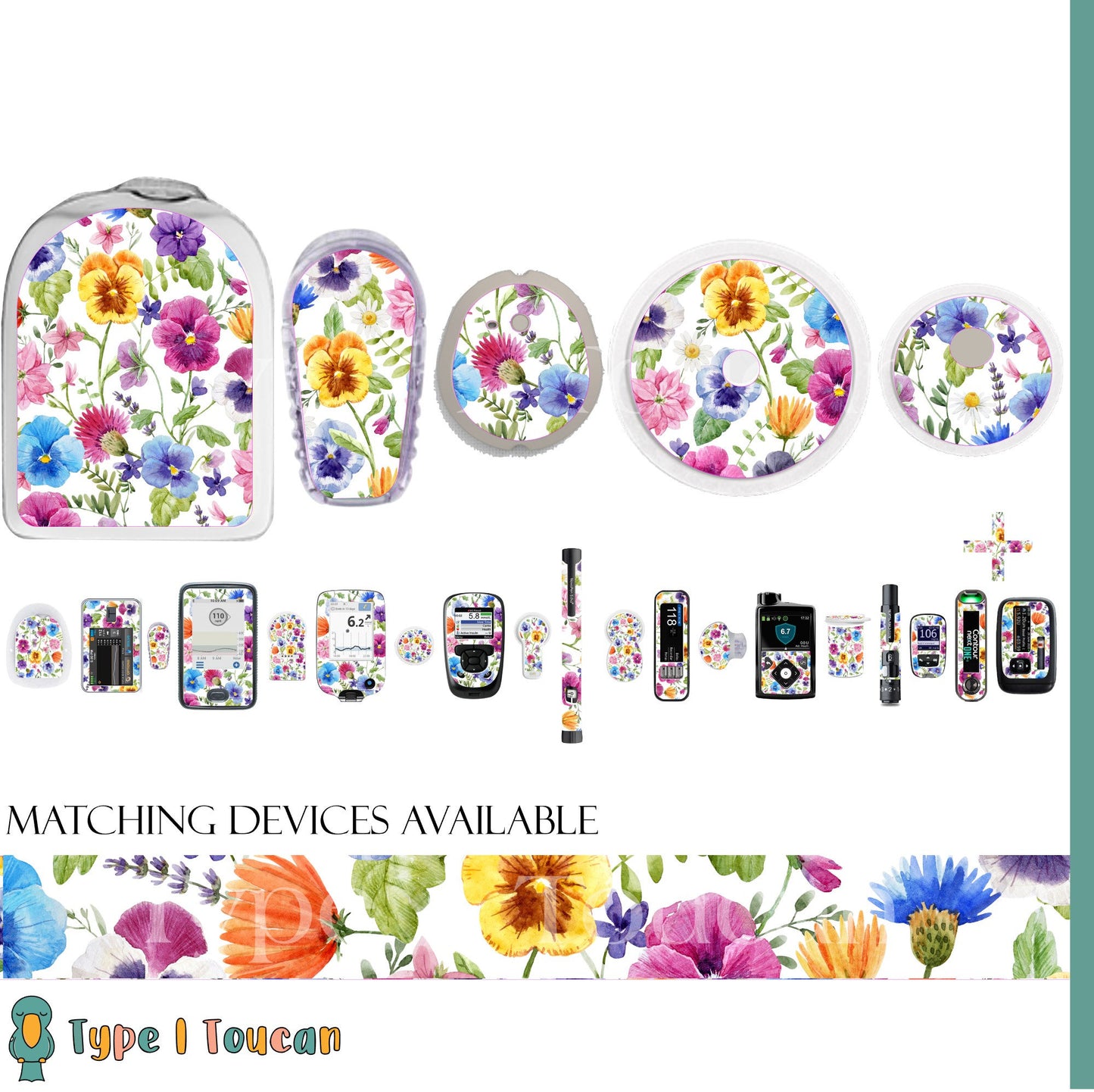 Pansy Florals|Device Stickers