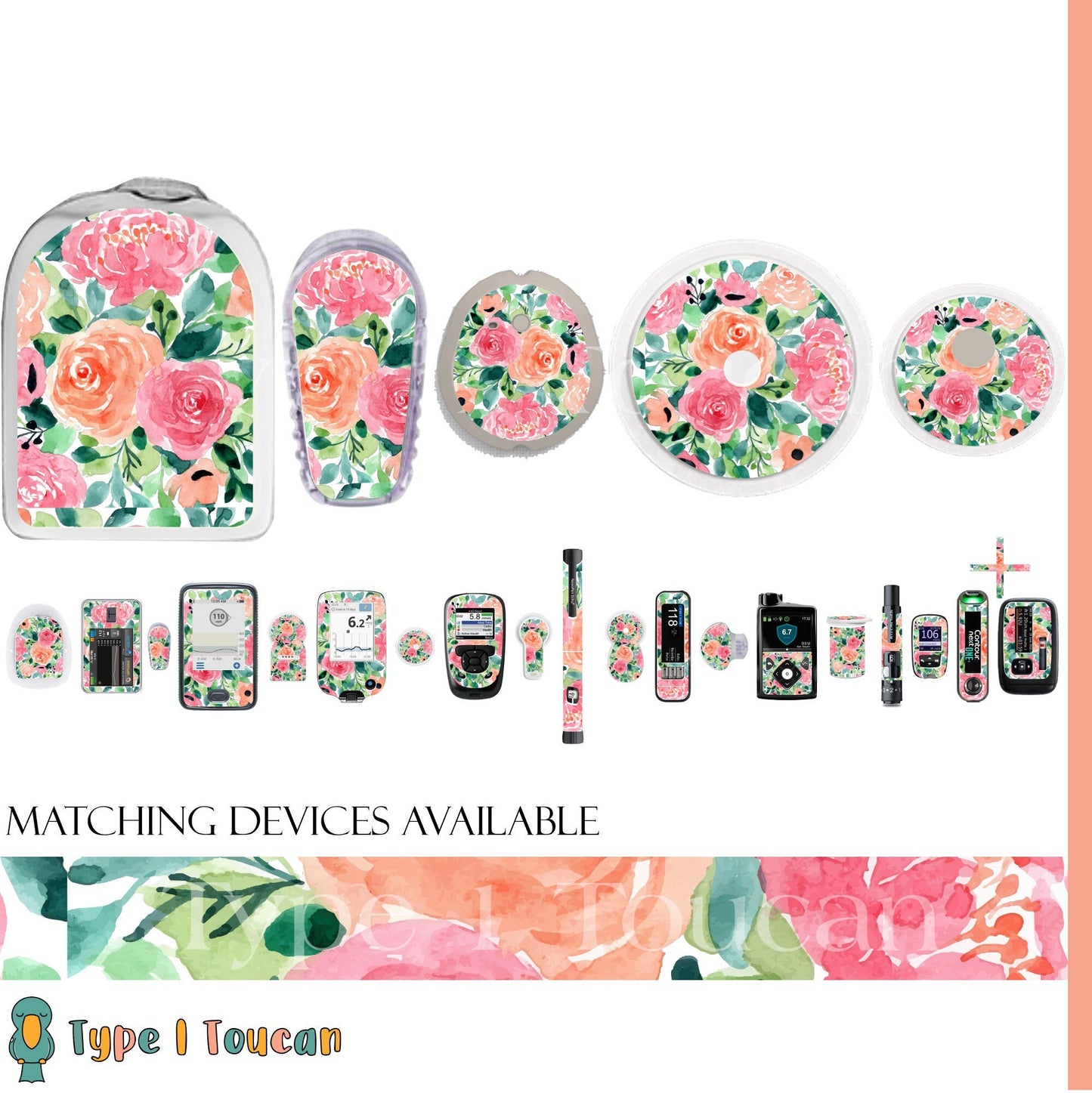 Watercolour Roses|Device Stickers