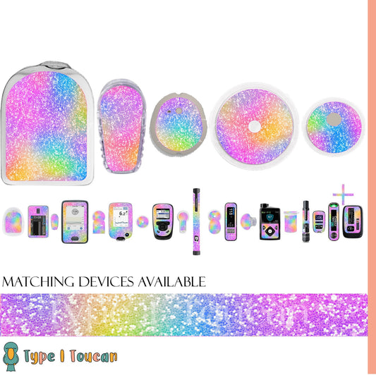 Rainbow Glitter Effect |Device Stickers