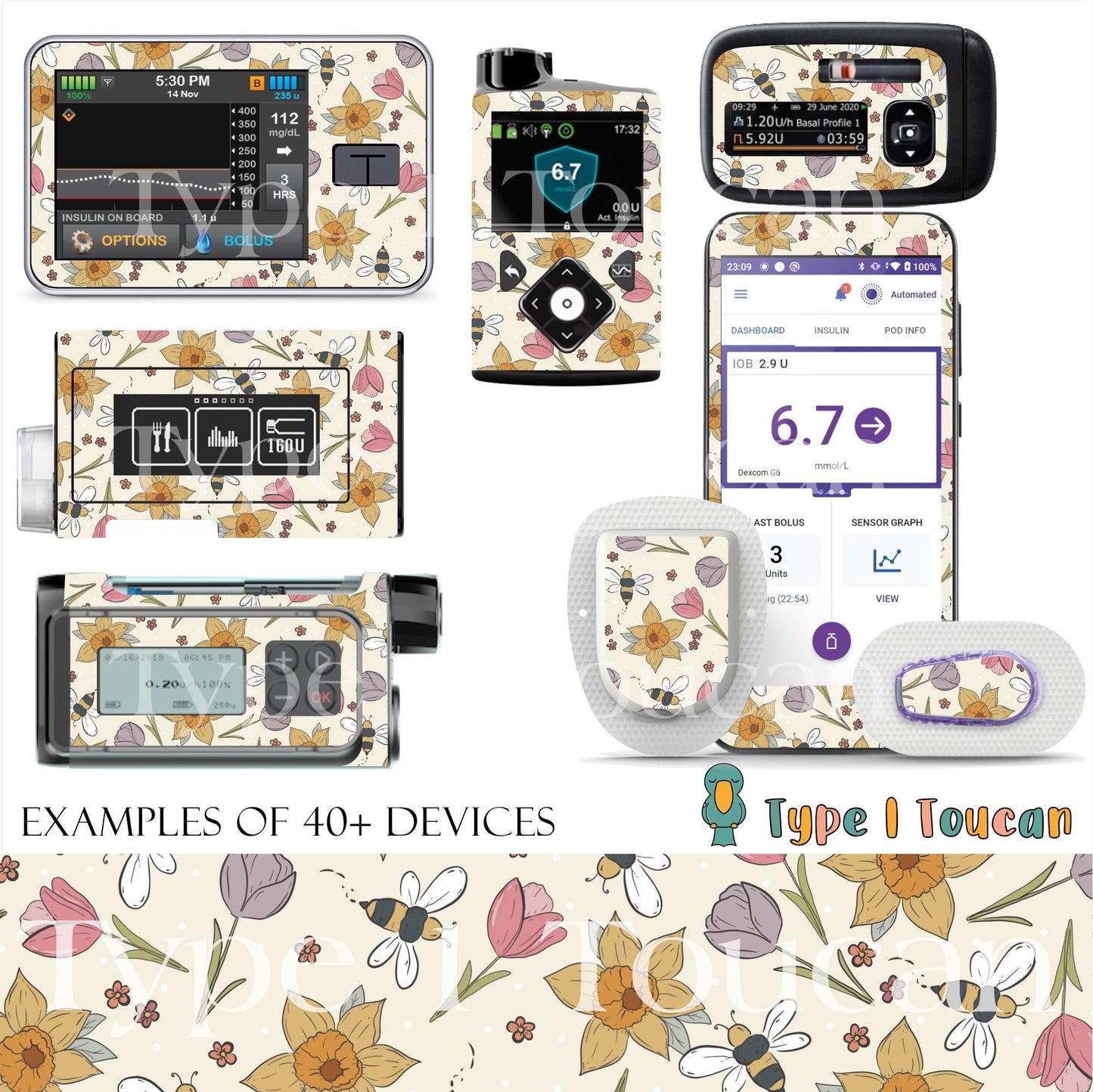 Spring Bees and Daffodil |Device Stickers